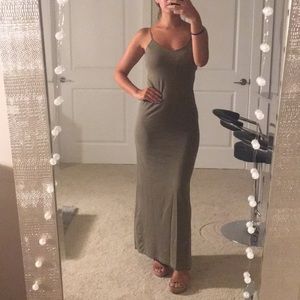 American Apparel Olive Green Tank Maxi Dress